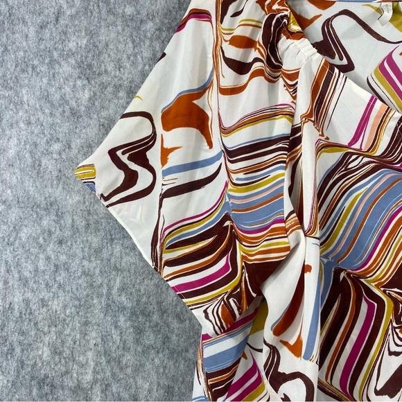 Cato Est 1946 Womens Multicolor Bell Sleeve Artist Print Blouse Size XL - Picture 3 of 11